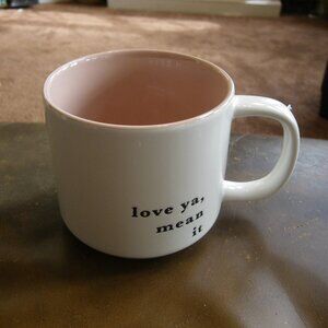 Threshold Stoneware Stout Coffee Mug "love ya, mean it"